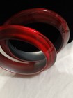 Vintage Red Tone Acrylic  Bangles Set  For Women Set Of 2 Large Size