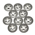 3 4  Western Texas Star Concho Buttons Snap Fastener Silver Color 21mm -10 Pack