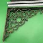 Matching Pair Vintage Cast Iron Metal Shelf Bracket-salvage Decor Unique Ornate 