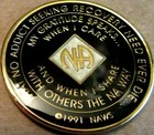 Narcotics Anonymous Burgundy Red 15 Year Na Medallion Gold White Coin Clean