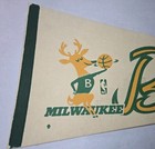 Vintage Milwaukee Bucks Nba Full Size Pennant - 12    X 30    - See Photos 1970s