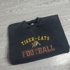 Vtg Hamilton Tiger Cats Raised Spellout Sweatshirt Mens Sz M Grey Cfl Football