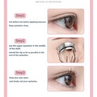 Professional Eyelash Curler Carbon Steel Wide Angle Comfort Grip Silver