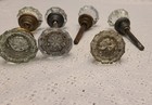 Crystal Glass Brass Door Knobs Vintage Antique 2 Pair 3 Single Salvage Sets
