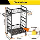 3-tier Metal Garden Tool Organizer  Holds 78 Tools  Black
