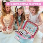 Tea Set For Little Girls - 15 Piece Sets Kids Tin Tea Party With Cups  Saucer
