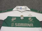 Club Laguna Santos Jersey Men s Medium White Green Collared Soccer Flaws 