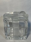Tiffany   Co Crystal Clear Glass Present Gift Shaped Trinket Box 3 X 3 Inch