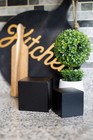 Black 4 Inch Solid Wood Block Cube 4x4x4 Inches