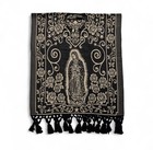Our Lady Of Guadalupe Virgin Mary Taupe Poncho Shawl Cape Sweater Gaban Zarape