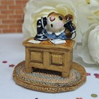 Wee Forest Folk M-068 Office Mousey  blue 