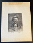 Karnig Nalbandian Etching  smiling Noah  Religious Jewish Judaica Signed