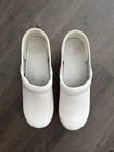 Dansko Professional Womens White Leather Slip On Clogs Shoes - Size 38