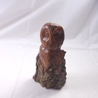 Wooden Carved Owl Figurine Handmade Vintage