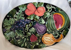 Rare  Vintage 1995 Vickie Carroll Pottery Studio Bon Appetit 19  Oval Platter