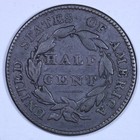 1828 Classic Head Half Cent  12 Stars  - 1 2c Raw Vf 