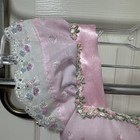 Vintage Girls Pink Eyelet Dress  Lace Trim  Made In The Usa   Party Flower Girl