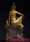 18 4   Tibet Buddhism Bronze Gilt Freedom Kwan-yin Guanyin Goddess Buddha Statue