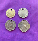 Four 1950 s Republic Of India Coins pendants
