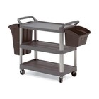Rubbermaid Commercial Fg409100bla Dual-handle Utility Cart With Lipped Plastic