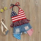 Baby Girl Halter Top   Shorts Set Toddler Kids Summer Fashion Ribbed Clothes