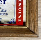 Vintage 1987 Budweiser King Of Beers Wood Framed Mirror Bar Man Cave Sign 15x12   