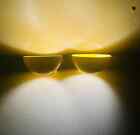 Brass Wall Sconce Light Fixture Mid Century Modern Yellow Shade Lamp Antique