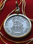 1933 British Silver Shilling Pendant On 20   18k Gold Filled Italian Chain 25mm