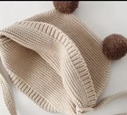 Toddler Kids Baby Girl Boy Pom Pom Knit Hat Winter Warm Hat Beige
