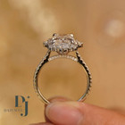 F vvs1 Moissanite Halo Engagement Ring Solid 14k White Gold 2 50 Ct Radiant Cut