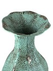 Metal Vase By Jeco Turquoise Antique-style Ruffled Rim Statement Indie Shelfie
