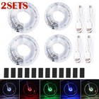 2pcs Led Bike Wheel Light 7 Color Usb Rechargeable Hub Safety Tire Lights New