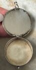 Vintage Mexico Alpaca Silver Enamel mother Of Pearl Inlay Flower Pill Snuff Box