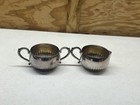 Oneida Silver Plate Vintage Cream And Sugar Set With Engraved Tray