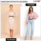 Fashion Womens Leather Belt  Soft Leather Waist Belt With Gold Pin Buckle For Je