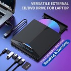 Slim External Cd Dvd Rw Drive Usb 3 0 Writer Burner Player Black For Laptop 1pcs