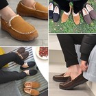 Mens Moccasin Slippers Indoor Outdoor Slip On Warm House Shoes Breathable Moc   