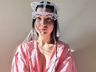 Beaded Helmet Bubble Cat Mask