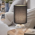 Black Linen Tall Drum Lampshade  10  Top X 10  Bottom X 13  High Lamp Shade