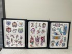 Lot Of 12 Tattoo Flash Sheets Designs Double Sided Panels Color