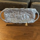 Arthur Court 1993 Bunny Rabbit Fruit Vegetable Cornucopia Tray Aluminum Tray