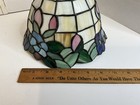 Vintage Tiffany Style Stained Leaded Glass Pink blue Flowers Lamp Shade