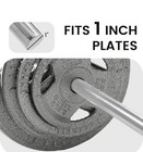 Fitness Weight Bar 6ft Barbell 1 Inch Solid Chrome Workout Exercise Lifting