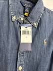 Nwt Polo Ralph Lauren Girls Denim Jeans Cotton Shirtdress Indigo Blue 14 Dress