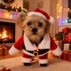 Cute Dog Santa Claus Outfit Christmas Costume For Small Dogs Cats Yorkie Cosplay