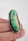 Vtg Navajo Sterling Silver High Grade Royston Turquoise Stamped 1 75  Wide Ring