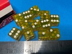Box Of 12  Beautiful Vintage New Old Stock Crisloid Dice Translucent Yellow