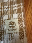 Timberland Men s Acrylic Knit Plaid Scarf Brown white One Size