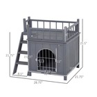 Pawhut 2-story Indoor outdoor Wood Cat Dog House Shelter