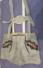 Vintage German Handmade Grey Suede Leather Childrens Lederhosen  Oktoberfest